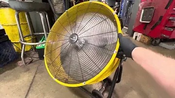 Tornado   24 Inch High Velocity Heavy Duty Tilt Metal Drum Fan Yellow Commercial Review