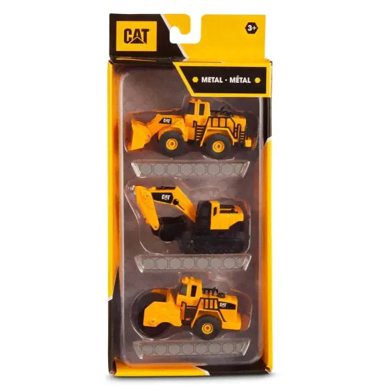 CATERPILLAR Blister 3 Metal Vehicles - Loader. Excavator And Summary-1