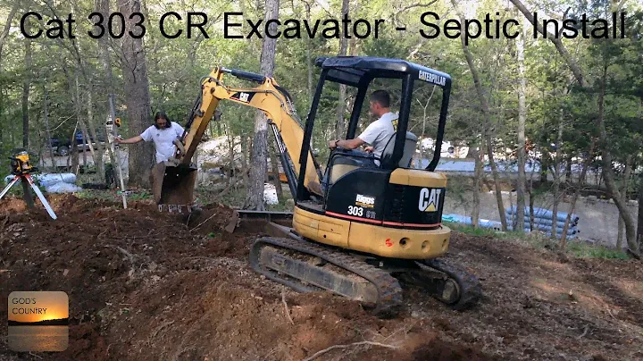 Cat 303 CR Installing Septic Lines