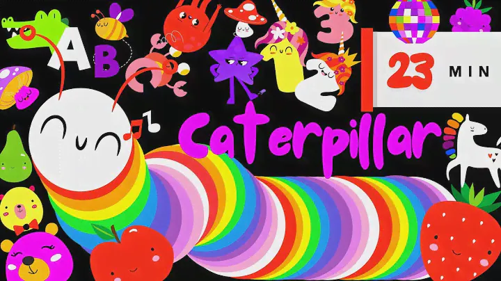 Sensory Baby Rainbow Caterpillar + Fruit + ABC + 123 + Bear Disco + More Hight Contrast Eye Tracking