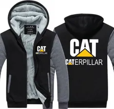3792 Толстовка Caterpillar черная /мех иск размер 2XL