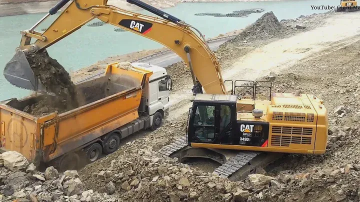 Caterpillar 349D Excavator Loading Truck