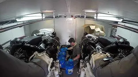 CAT C30 Oil change in 25 Seconds on a Yacht