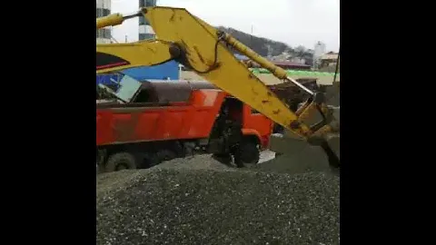 Галька экскаватор CAT 325 D камаз 65222